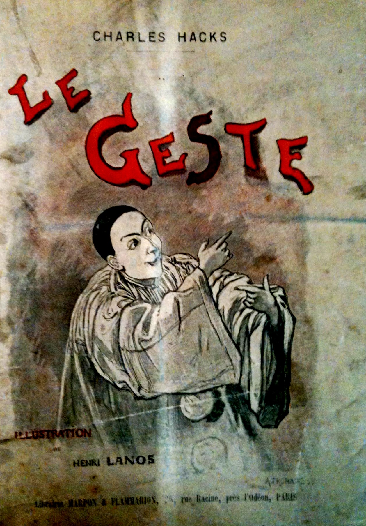Hacks, Charles: Le Geste. 1892, Titelbild Pierrot
